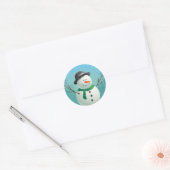 Sticker Rond Snowman (Enveloppe)