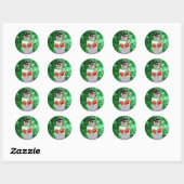 Sticker rond Snowman (Feuille)