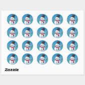 Sticker Rond Snowman (Feuille)