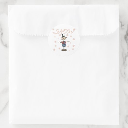 Sticker Rond Snowman (Sac)