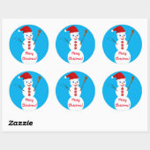 Sticker Rond Snowman (Feuille)