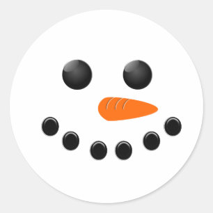 Sticker Rond Snowman