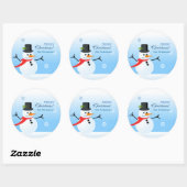 Sticker Rond Snowman (Feuille)