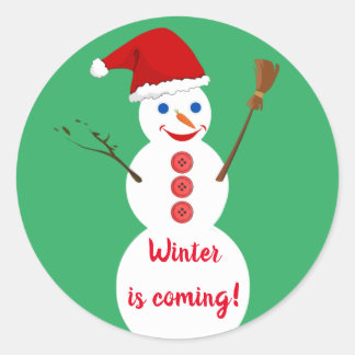Sticker Rond Snowman