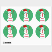 Sticker Rond Snowman (Feuille)