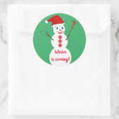 Sticker Rond Snowman (Sac)