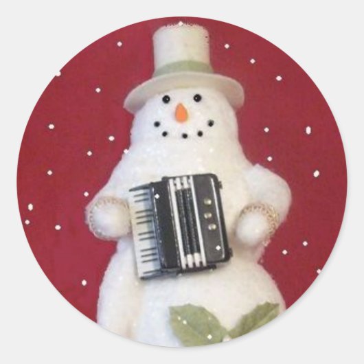 STICKER ROND SNOWMAN AVEC ACCORD (Devant)