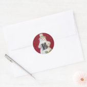 STICKER ROND SNOWMAN AVEC ACCORD (Enveloppe)