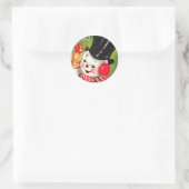 Sticker Rond Snowman avec oiseau (Sac)