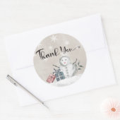 Sticker Rond Snowman baby shower merci classique bâton rond (Enveloppe)