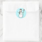 Sticker Rond Snowman, bleu glace (Sac)