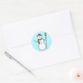 Sticker Rond Snowman, bleu glace (Enveloppe)