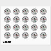 Sticker Rond Snowman Christmas Merveilleuse Avec Parties scinti (Feuille)