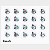 Sticker Rond Snowman classique (Feuille)