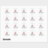 Sticker Rond Snowman d'hiver (Feuille)