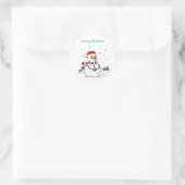 Sticker Rond Snowman d'hiver (Sac)