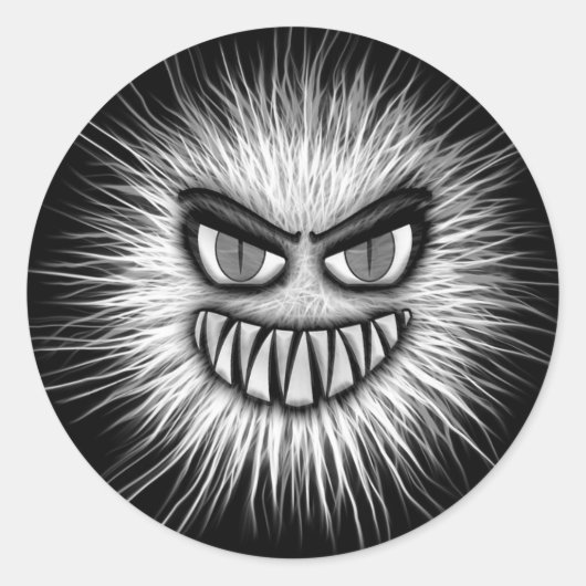 Sticker Rond Snowman effrayant (Devant)