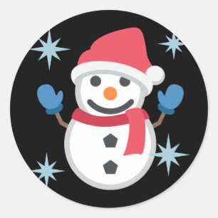 Sticker Rond Snowman Emoji