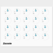 Sticker Rond Snowman en bleu (Feuille)