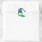 Sticker Rond Snowman en Casquette rayé (Sac)