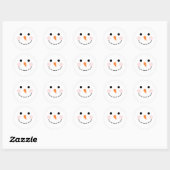 Sticker rond Snowman Enveloppe visage Sceau (Feuille)