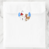 Sticker Rond Snowman et Reindeer (Sac)