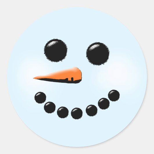 Sticker Rond Snowman Face d'hiver (Devant)