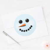 Sticker Rond Snowman Face d'hiver (Enveloppe)