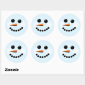 Sticker Rond Snowman Face d'hiver (Feuille)
