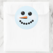 Sticker Rond Snowman Face d'hiver (Sac)