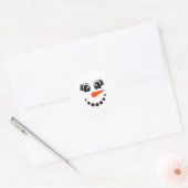 Sticker Rond Snowman Girl Face For Girls Christmas Winter  (Enveloppe)