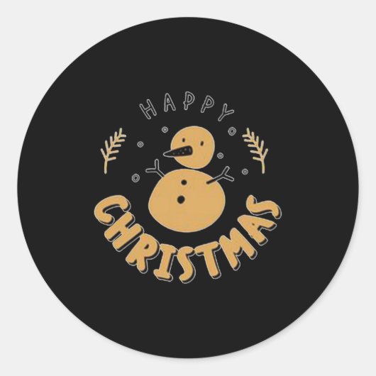 Sticker Rond Snowman Happy Christmas  (Devant)