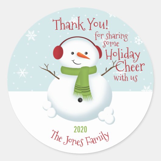 Sticker Rond Snowman Holiday Cheval (Devant)