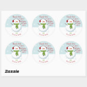 Sticker Rond Snowman Holiday Cheval (Feuille)