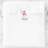 Sticker Rond Snowman Joyeuses Fêtes (Sac)