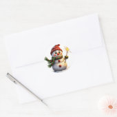 Sticker Rond Snowman joyeux (Enveloppe)