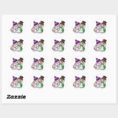 Sticker Rond Snowman Love (Feuille)