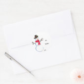 Sticker Rond Snowman Mignonne Visage Enfants Hiver Snowmen (Enveloppe)
