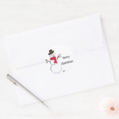 Sticker Rond Snowman Mignonne Visage Enfants Hiver Snowmen Cla (Enveloppe)