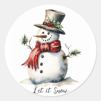 Sticker rond Snowman modifiable