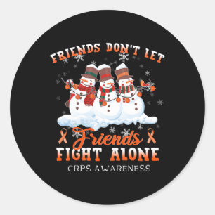 Sticker Rond Snowman ne laisse pas les amis combattre seuls CRP