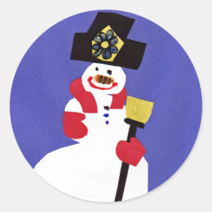 Sticker Rond Snowman par VictoriaShaylee