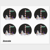 Sticker Rond Snowman & Pôle Nord - (Feuille)