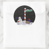 Sticker Rond Snowman & Pôle Nord - (Sac)