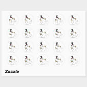 Sticker Rond Snowman Snowball Combat (Feuille)
