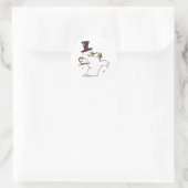 Sticker Rond Snowman Snowball Combat (Sac)