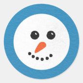 Sticker Rond Snowman souriant de Noël (Devant)