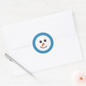 Sticker Rond Snowman souriant de Noël (Enveloppe)