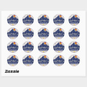 Sticker Rond Snowmass Colorado Retro Sunset Ski Souvenirs (Feuille)