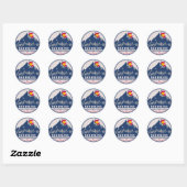 Sticker Rond Snowmass Colorado Retro Sunset Ski Souvenirs (Feuille)